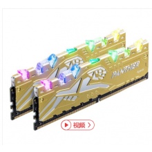宇瞻(Apacer) 黑豹玩家系列 RGB灯条 DDR4 台式机内存 金色 2666 16G(8G*2)