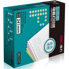 得力(deli)珊瑚海彩色电脑打印纸S241-2-1/3CS二联三等分80列(撕边 色序:白红 1000页/箱)