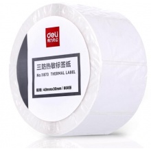 得力(deli)11873 三防热敏标签打印纸 40mm*30mm不干胶条码打印纸 800张*96卷装