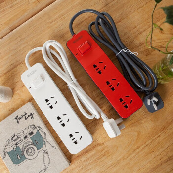 晨光M&G时尚延长线插座四位1.8米AEA98649强内芯双重保护多重防护一体式铜套